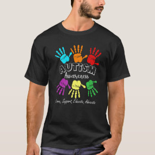 Autism Love Support Educated Advocate Awareness Mo T-Shirt