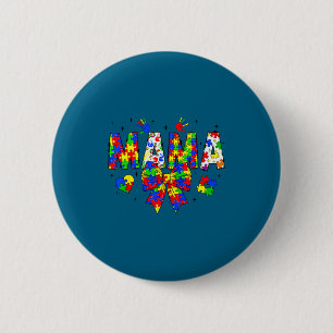 Autism mama autism awareness day coquette bow 6 cm round badge