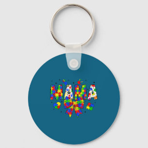 Autism mama autism awareness day coquette bow key ring