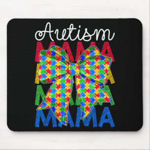 Autism mama autism awareness day coquette bow mouse mat