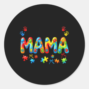Autism Mama Autism Mum Autism Awareness Support Classic Round Sticker