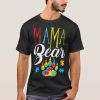 Autism Mama Bear Paw Puzzle Piece Child Womens Aut