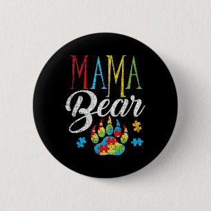 Autism Mama Bear Puzzle Piece Child Grunge Autisti 6 Cm Round Badge