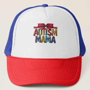 Autism Mama Bow Coquette Mum Autism Awareness Trucker Hat