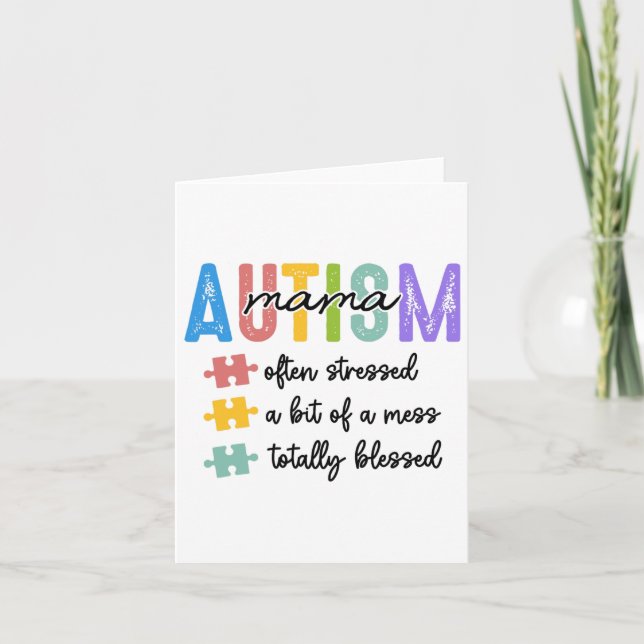 Autism Mama Definition Mum Often Stressed A Bit Of Card (Front)