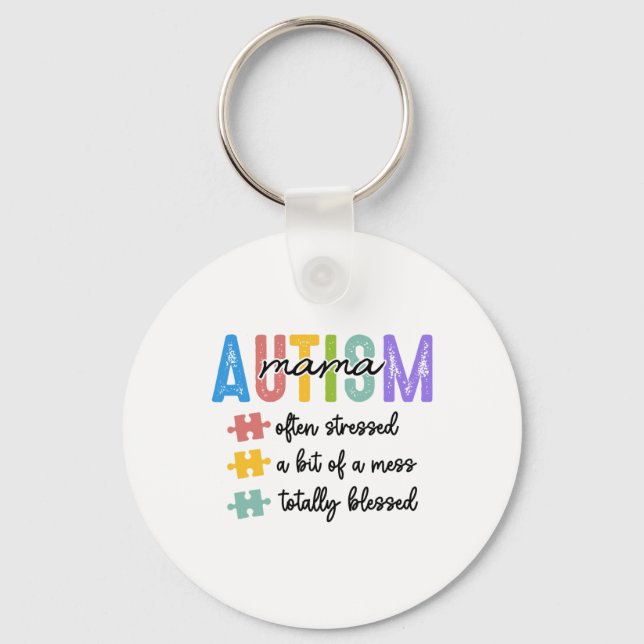Autism Mama Definition Mum Often Stressed A Bit Of Key Ring (Front)
