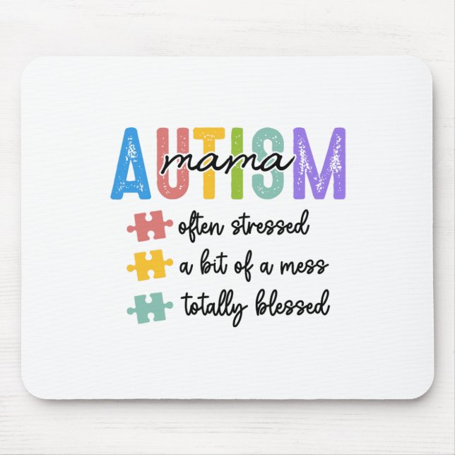 Autism Mama Definition Mum Often Stressed A Bit Of Mouse Mat (Front)