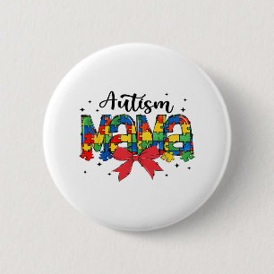 Autism Mama - Puzzle Piece Mum Support 6 Cm Round Badge