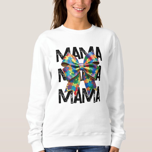 Autism Mama Ribbon Sweatshirt (Front)