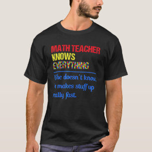 autism math teacher knows everything puzzle piece T-Shirt