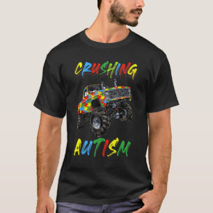Autism Mega Truck Crushing Autism Back To School M T-Shirt