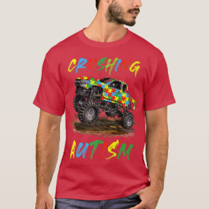 Autism Mega Truck Crushing Autism Back To School M T-Shirt