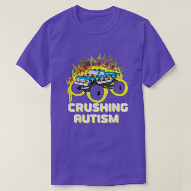 Autism Mega Truck Shirt Crushing Autism Awareness  (Design Front)