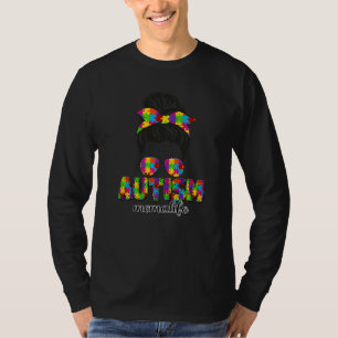 Autism Mema Messy Bun Puzzle Sunglasses Bandanna M T-Shirt