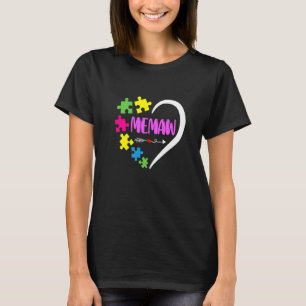 Autism Memaw Mothers Day Heart Autism Awareness Wo T-Shirt
