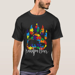 Autism-Mens Grandpa Bear Autism Awareness Funny Gi T-Shirt