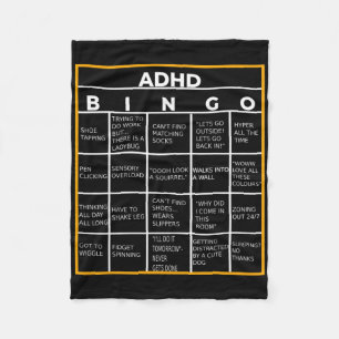 Autism Mental Health Awareness Day Adhd Bingo Fun Fleece Blanket