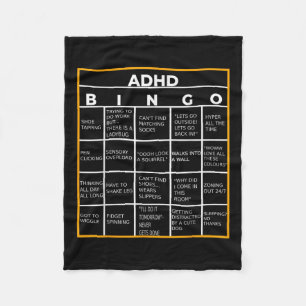 Autism Mental Health Awareness Day Adhd Bingo Funn Fleece Blanket
