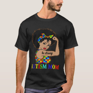 Autism Mom Afro Mother Black Women Puzzle Piece Au T-Shirt