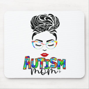 autism mom child messy bun awareness april and mot mouse mat