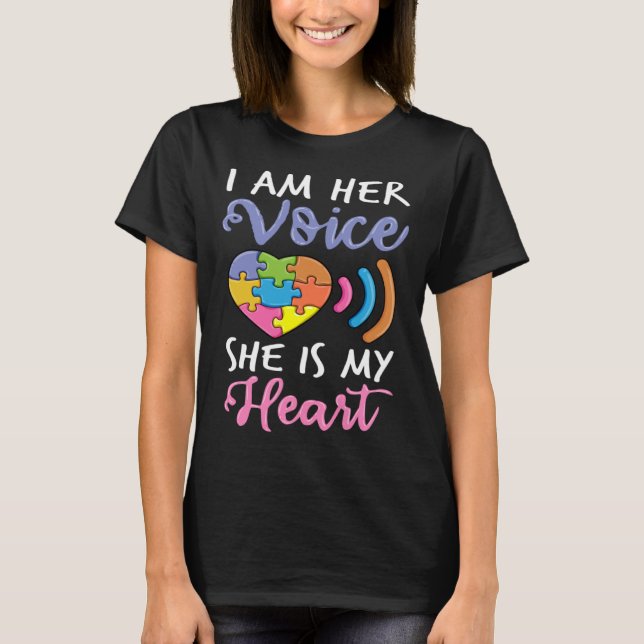 Autism Mom I I Am His Voice Autism Awareness Day M T-Shirt (Front)