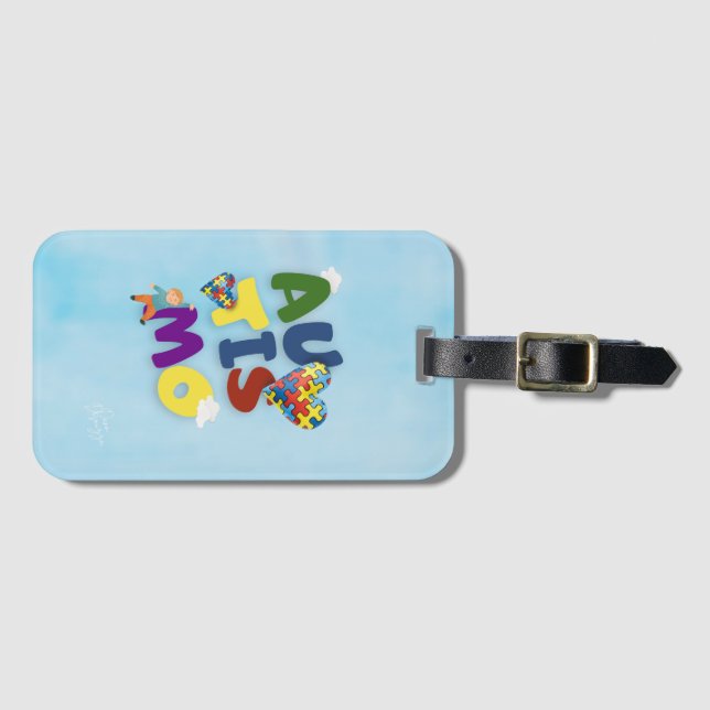 Autism Mom Luggage Tag (Front Horizontal)