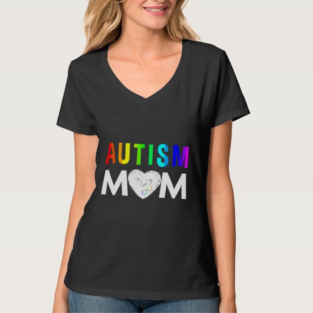 Autism Mom Red Instead Infinity T-Shirt (Front)