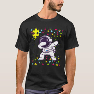 Autism Mom Teacher Youth Dabbing Astronaut Autism  T-Shirt