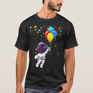 Autism Mom Teacher Youth Kids Astronaut Autism Awa T-Shirt