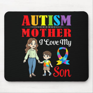 Autism Mother I Love My Son Awareness Support Love Mouse Mat