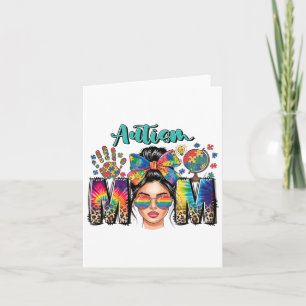 Autism Mother Leopard Print Autistic Kids Autism M Card