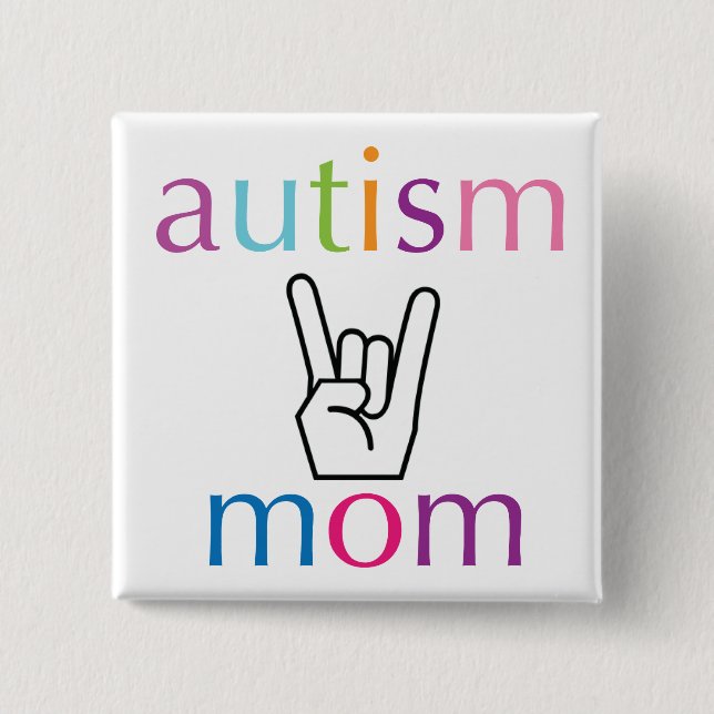 Autism Mum 15 Cm Square Badge (Front)