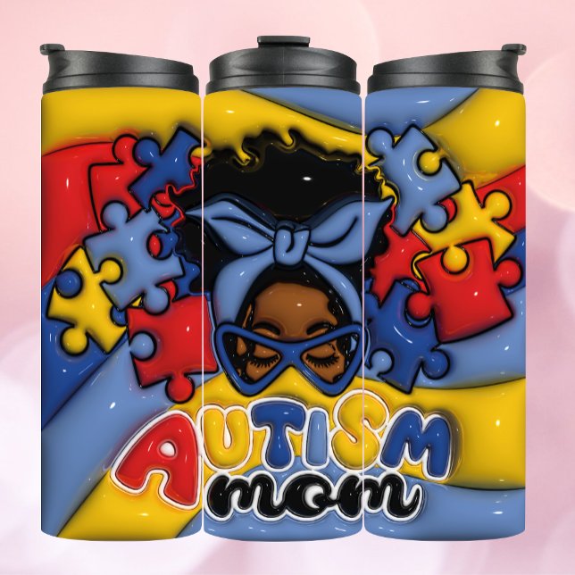 Autism Mum 3D Inflated Tumbler (Creator Uploaded)