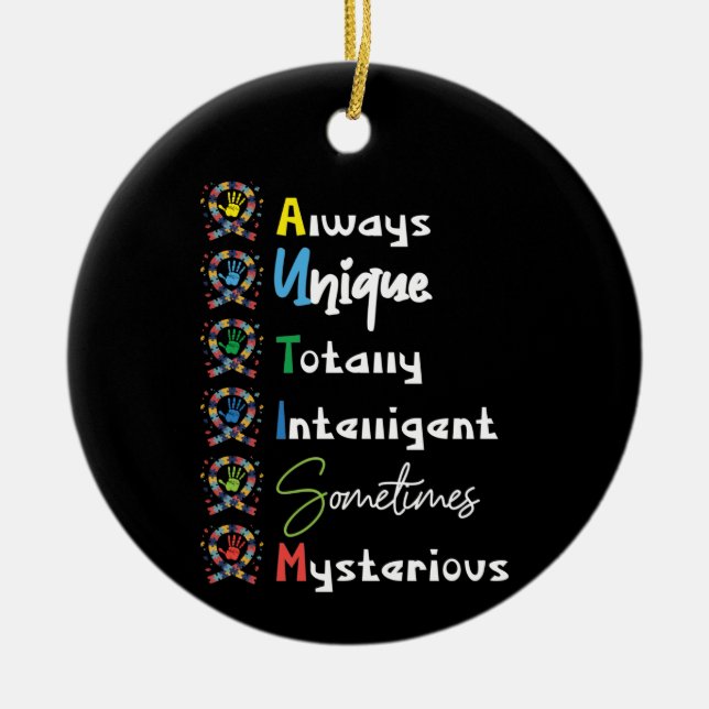 Autism Mum Autism Awareness Ceramic Tree Decoration (Front)