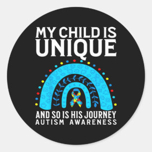 Autism Mum Autism Awareness Support Gifts Autism P Classic Round Sticker