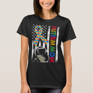 Autism Mum Bear USA Flag Family Matching Autism Aw T-Shirt