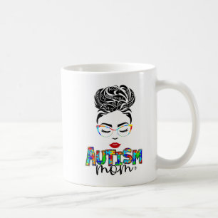 autism mum child messy bun awareness april and mot coffee mug