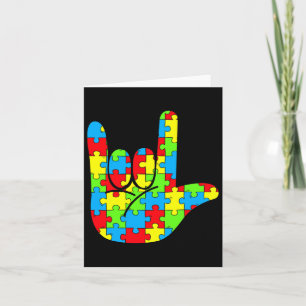Autism Mum Dad Asl Love Sign Language Autism Aware Card