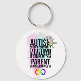 Autism Mum Dad Parent Slogan - Neurodiversity Key Ring
