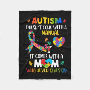 Autism Mum Doesn't Come With A Manual Women Autism Fleece Blanket