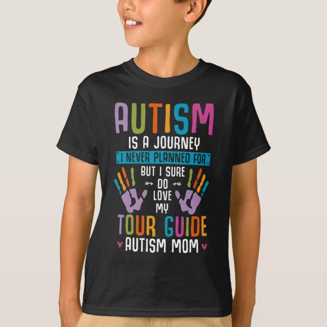 Autism Mum Family Member Support Autistic Children T-Shirt (Front)