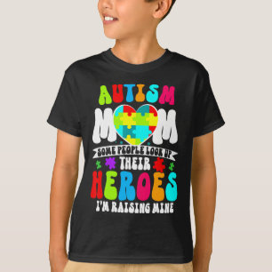 Autism Mum Groovy Heart Puzzle Autism Awareness He T-Shirt