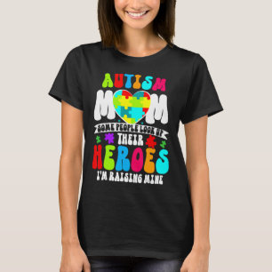 Autism Mum Groovy Heart Puzzle Autism Awareness He T-Shirt