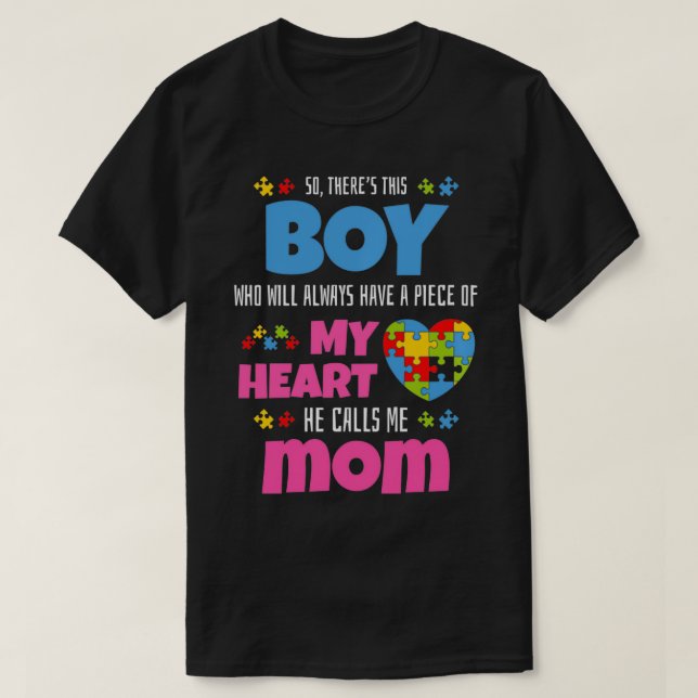 Autism Mum He Has My Heart Autistic Son Pullover  (Design Front)