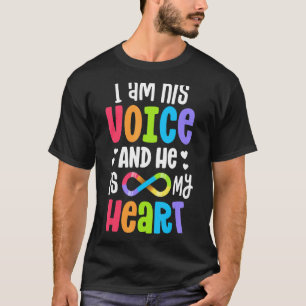 Autism Mum I Am His Voice Infinity Symbol T-Shirt