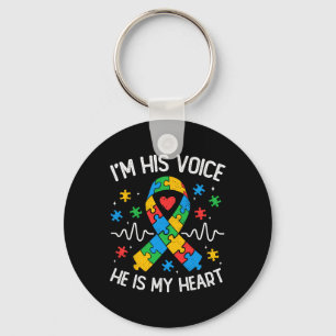 Autism Mum I'm His Voice He Is My Heart Autism Awa Key Ring