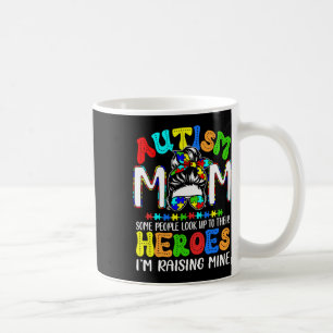 Autism Mum I'm Raising Mine Hero Puzzle Messy Bun  Coffee Mug