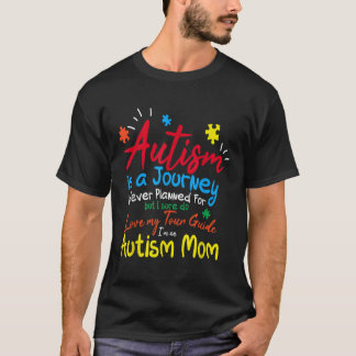 Autism Mum Journey I Love My Tour Guide Autism Awa T-Shirt