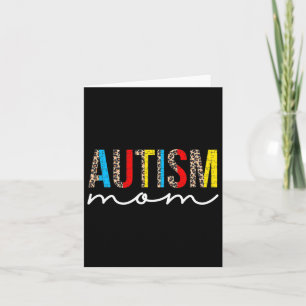Autism Mum Leopard Autistic Autism Awareness Mum L Card