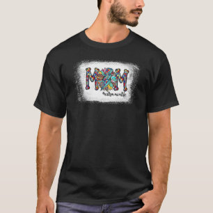Autism Mum Life Lightning Bolts Sunflower Motheru2 T-Shirt